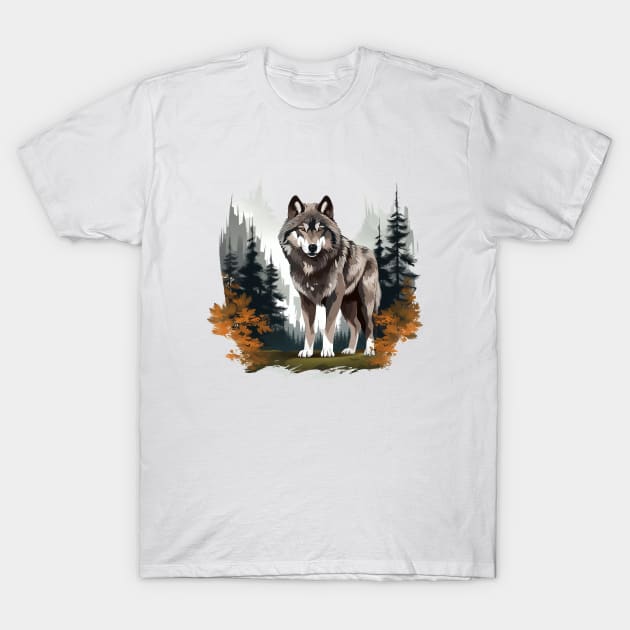 Watercolor Wolf T-Shirt by zooleisurelife